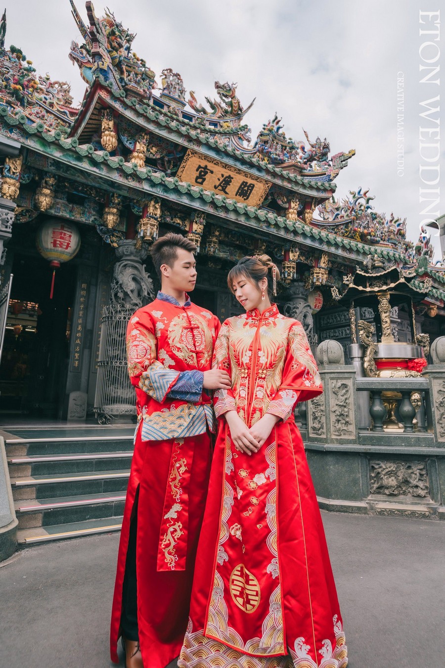 台北婚紗外拍,關渡宮婚紗,台北中式婚紗景點